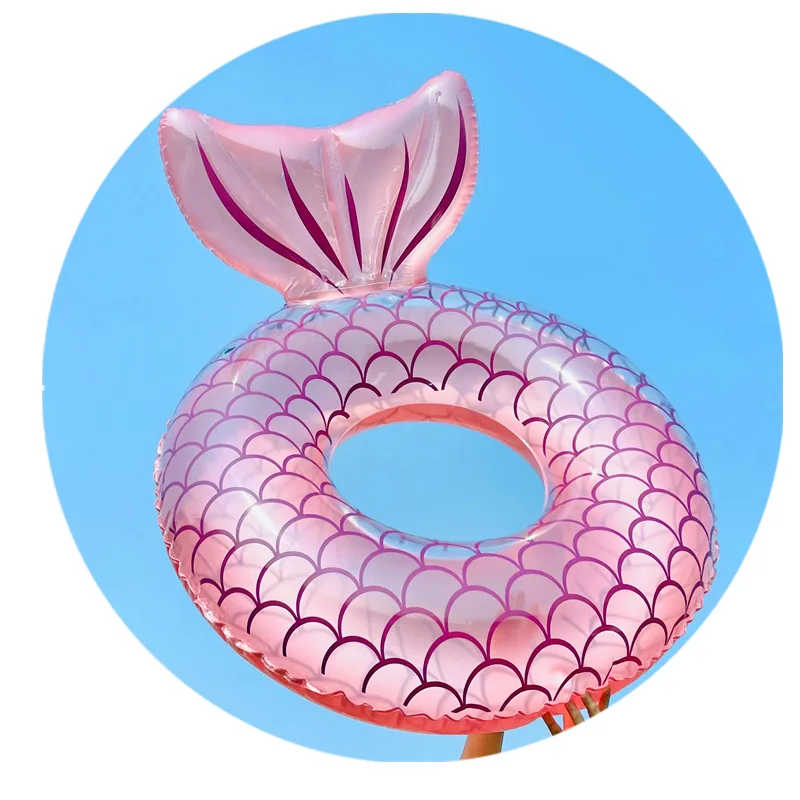 New Mermaid Swimming Ring for Adult Kids Inflatable Swimming Circle Rubber Ring for Pool Float Beach Party Water Toy piscina images - 6