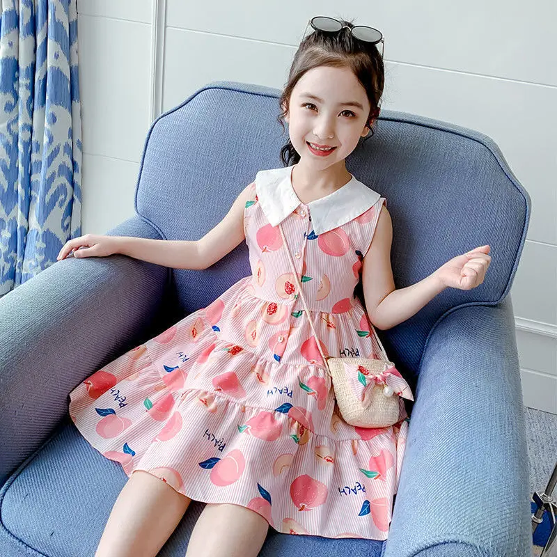 

3-12 Years Girls Dress 2021 Summer Sleeveless Bow Ball Gown Clothing Kids Baby Princess Dresses Children Clothes