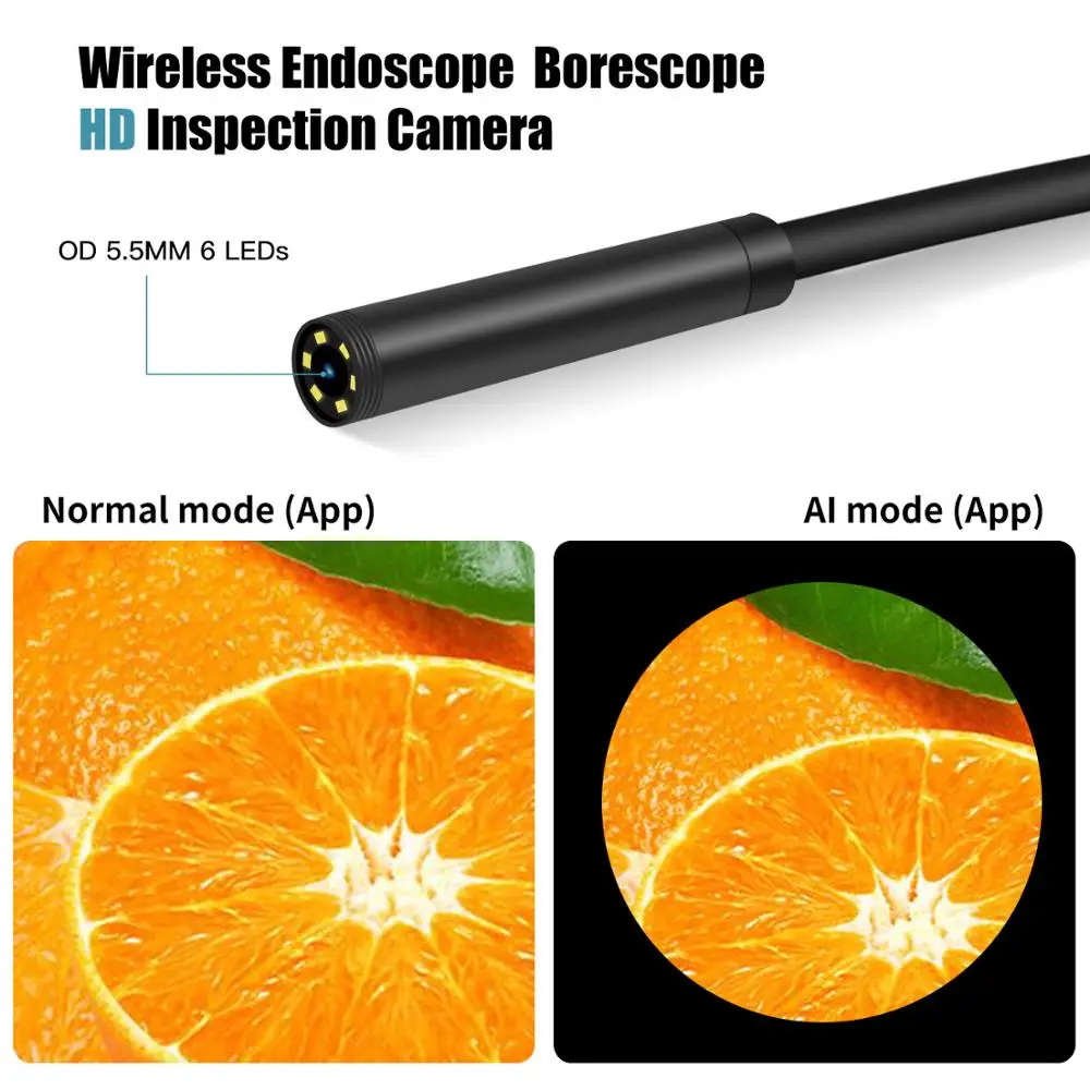 Wi Fi эндоскопическая камера HD 5 P объектив мм USB Полужесткий кабель