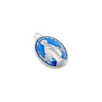 50pcs blue enamel virgin mary charm pendants for jewelry making bracelet necklace diy findings a 574