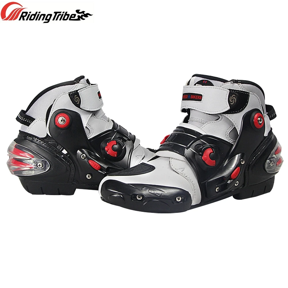 Ботинки для езды на мотоцикле мужчин и женщин Нескользящие защитные ботинки