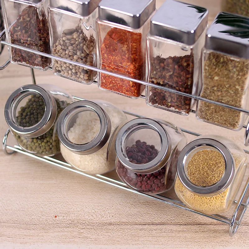 Стеклянная кухонная утварь бутылка для приправ емкость соли набор бутылок