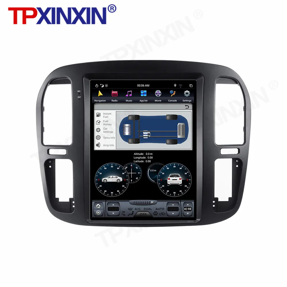 Для Toyota Land Cruiser 100 LC100 1998 2002 Android радио Тесла экран магнитофон PX6 Автомобильный