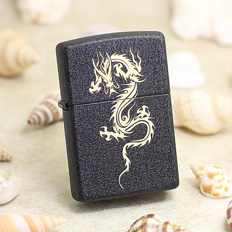 Подлинная Зажигалка Zippo медная ветрозащитная черная pterosaur керосиновая зажигалка