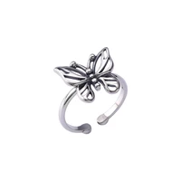 925 sterling silver butterfly rings for women vintage sweet female ring resizable fine jewelry temperament girl gifts 2020