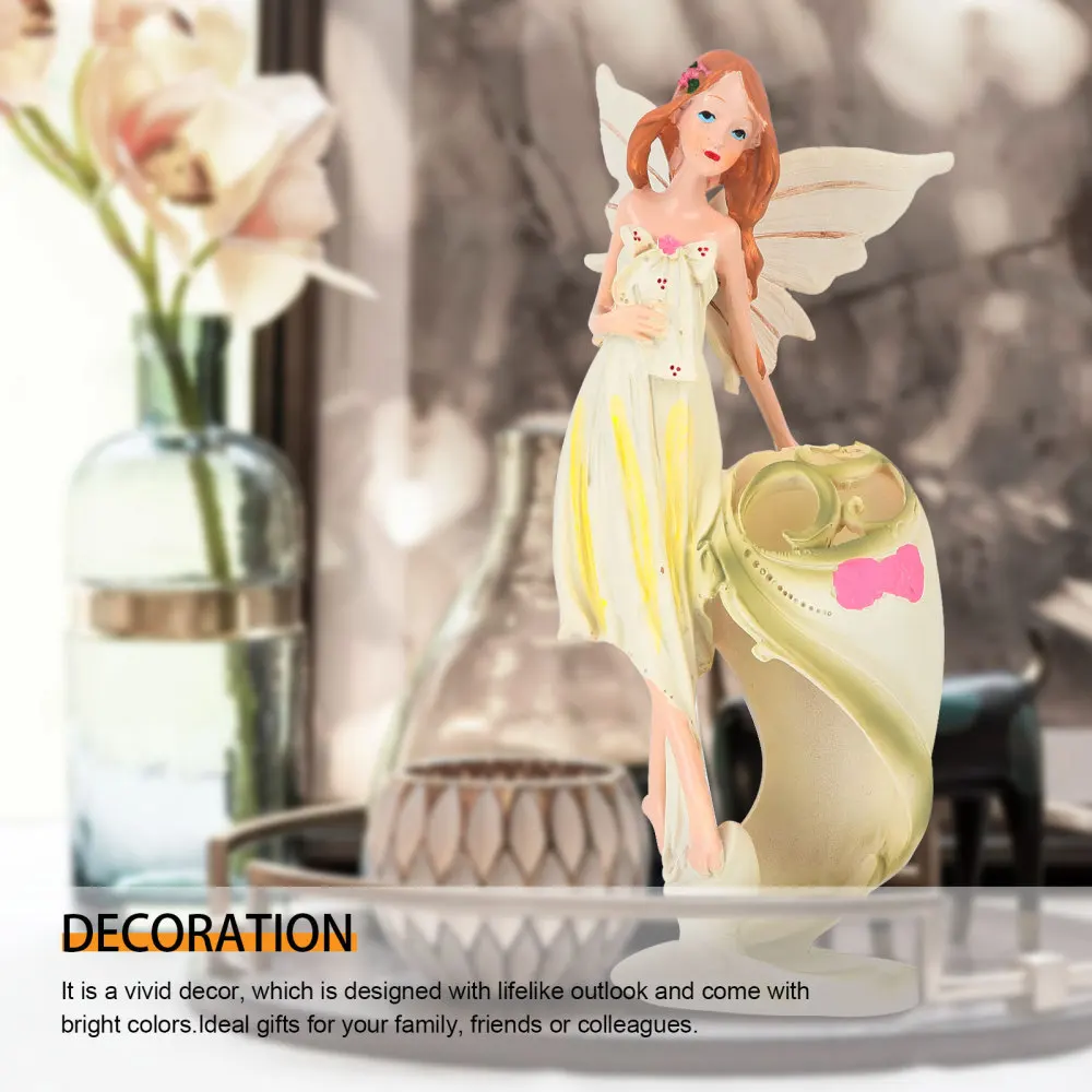 

1pc Desktop Decoration Resin Angel Girl Adornment Creative Girl Shape Statue
