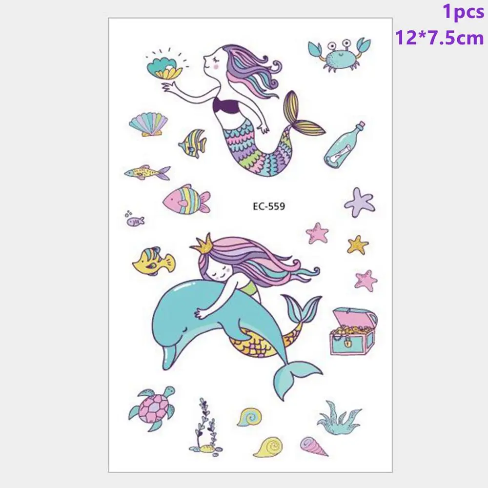 Mermaid Stickers 10 Taoup 1 шт. градиентные цвета радуги блестки маленький брелок для ключей «русалка» с днем рождения Русалка тема вечерние декор для кулоны для девочек DIY - Цвет: Mermaid Stickers 10