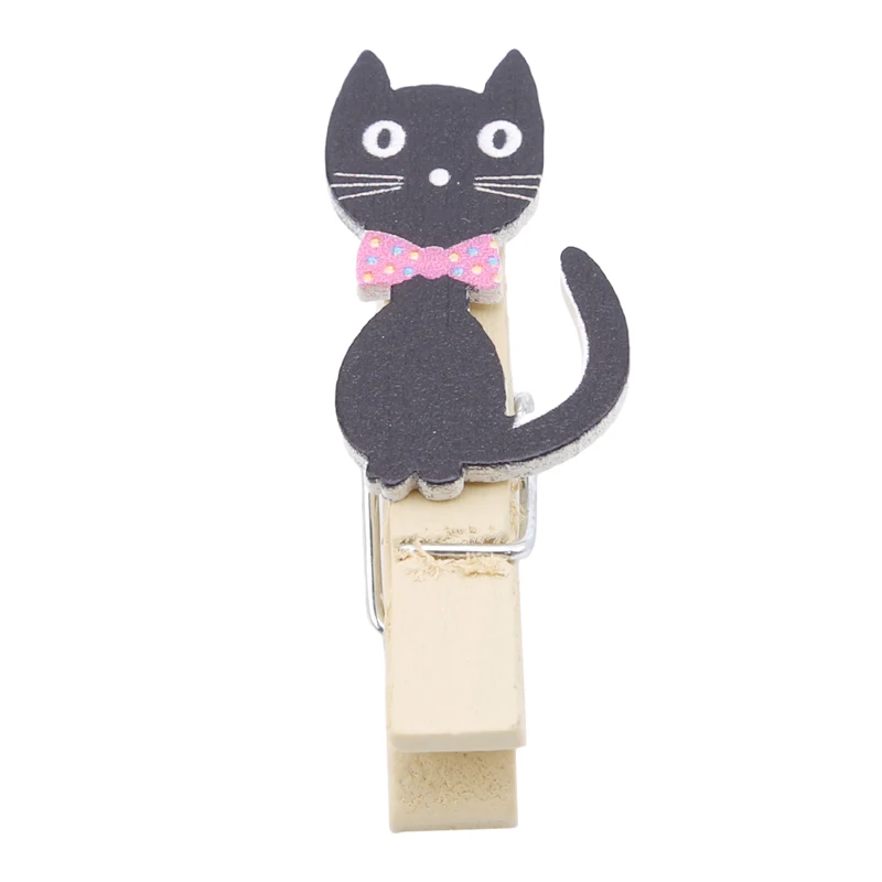 

10pcs New Arrive Mini Cat Natural Wooden Clips For Photo Clips Clothespin Craft DIY Craft Postcard Decoration Clips