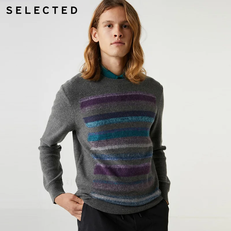 

SELECTED Mens Winter Wool Strip Sweater |419425511