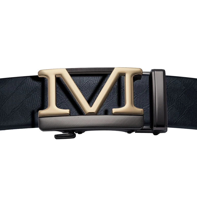 

Hi-Tie Brand Men's Fashion Designer Cowskin Genuine Leather Automatic Buckle Belts for Men Luxury Male Wedding Trouser Belts