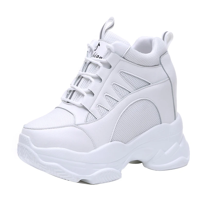 

Torre shoes women summer breathable thick bottom 2019 new Joker net red white shoes super high heel muffin sneakers autumn