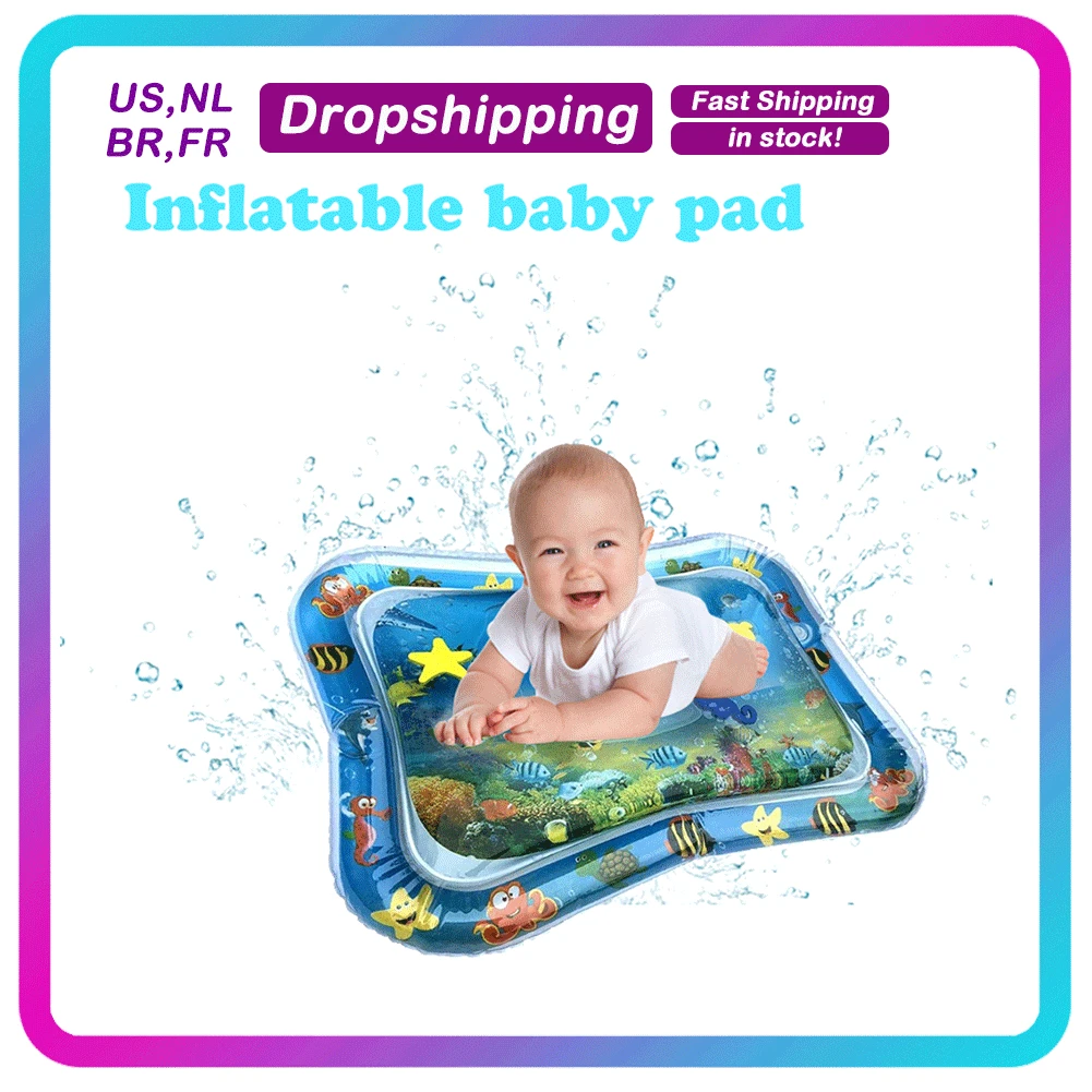Tapete de juego de agua para beb&eacute;s y ni&ntilde;os, tapete inflable de PVC grueso, juguete de actividades educativas, centro de juegos para beb&eacute;s-0