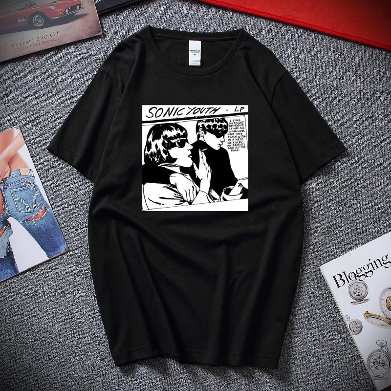 

Summer Harajuku Cool Sonic Youth Goo Cartoon Fiction Unisex T Shirt Premium Cotton Short Sleeves T-shirt Top Camiseta masculina