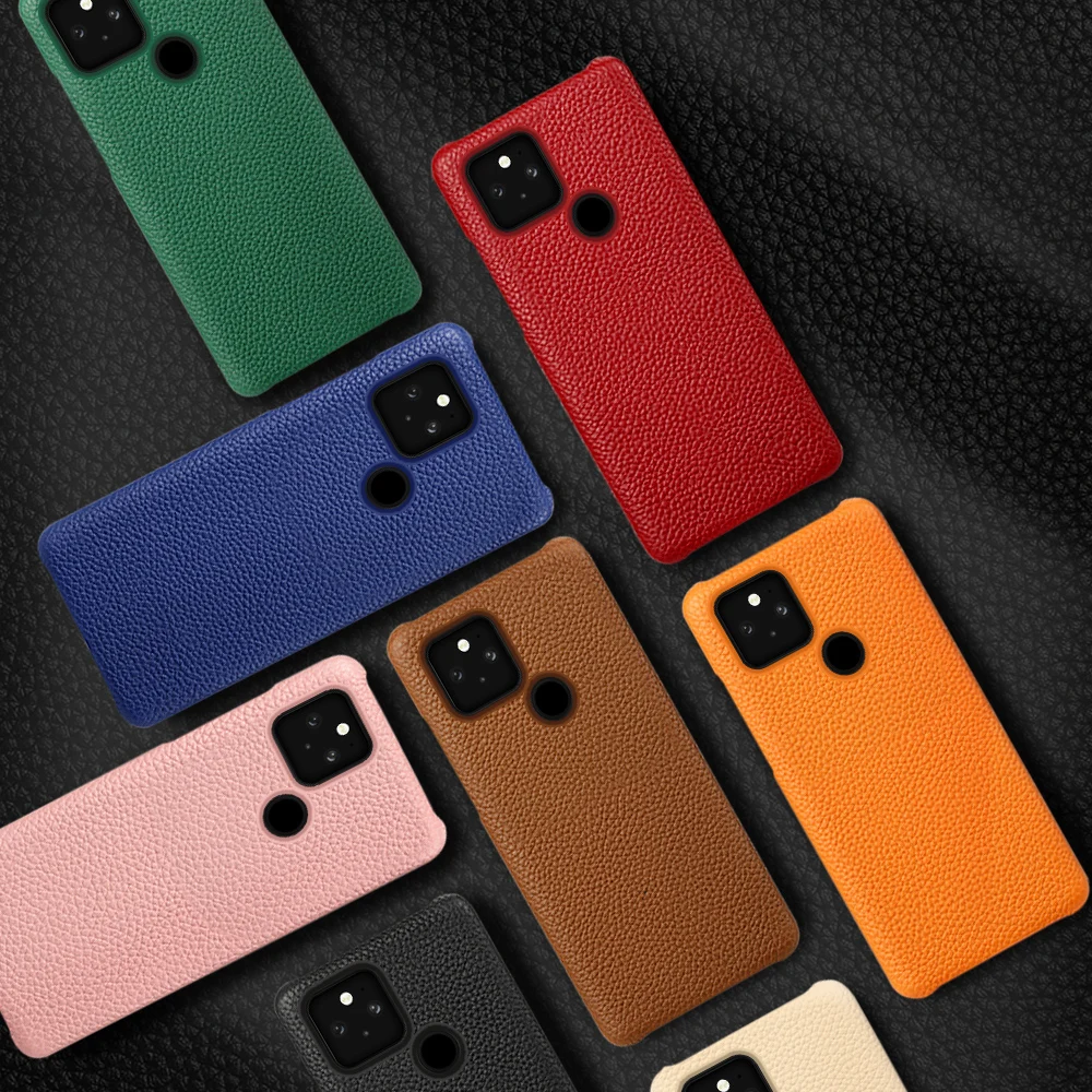 Чехол из натуральной кожи для Google Pixel 6 Pro 5 5A 4 4A лицевая кожа полупрозрачная