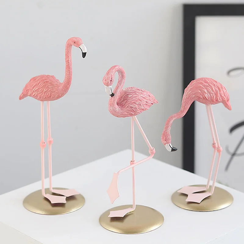 Современная стильная Смола Фламинго Artware украшение орнамент 3 различных