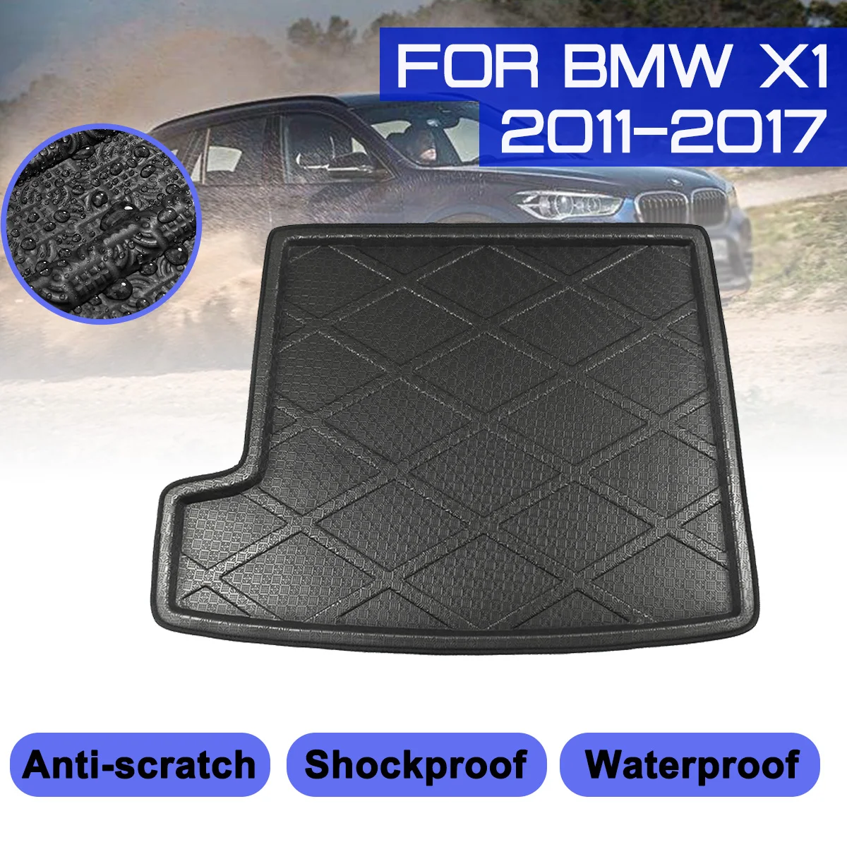 

Для BMW X1 2011 2012 2013 2014 2015 2016 2017 автомобиля задний багажник коврик Водонепроницаемый ковров Анти грязь лоток Коврики для багажника