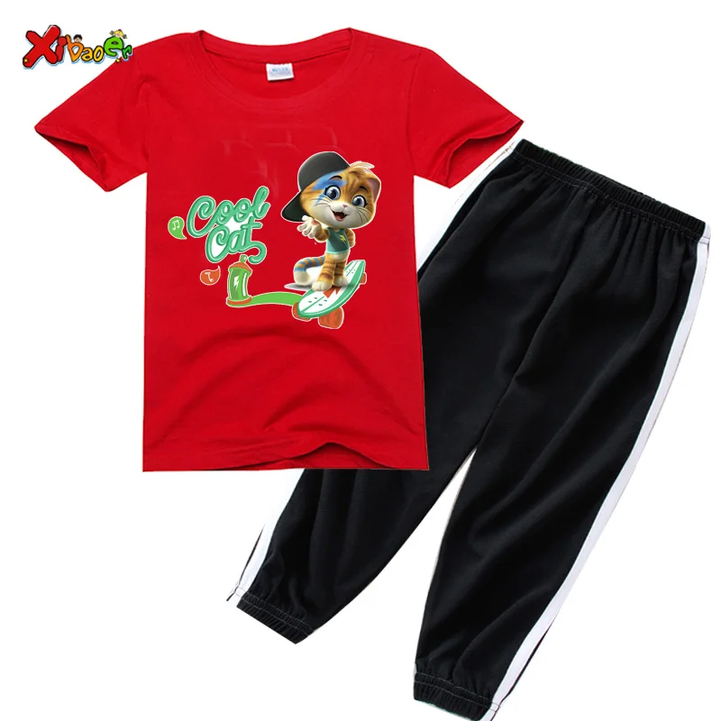 

Kids Short Sleeve T-shirt + Pants 2 Pc Sets for Boys Clothes Summer Girls T Shirt Boy Outfit Sport Suit Children Toddler Baby