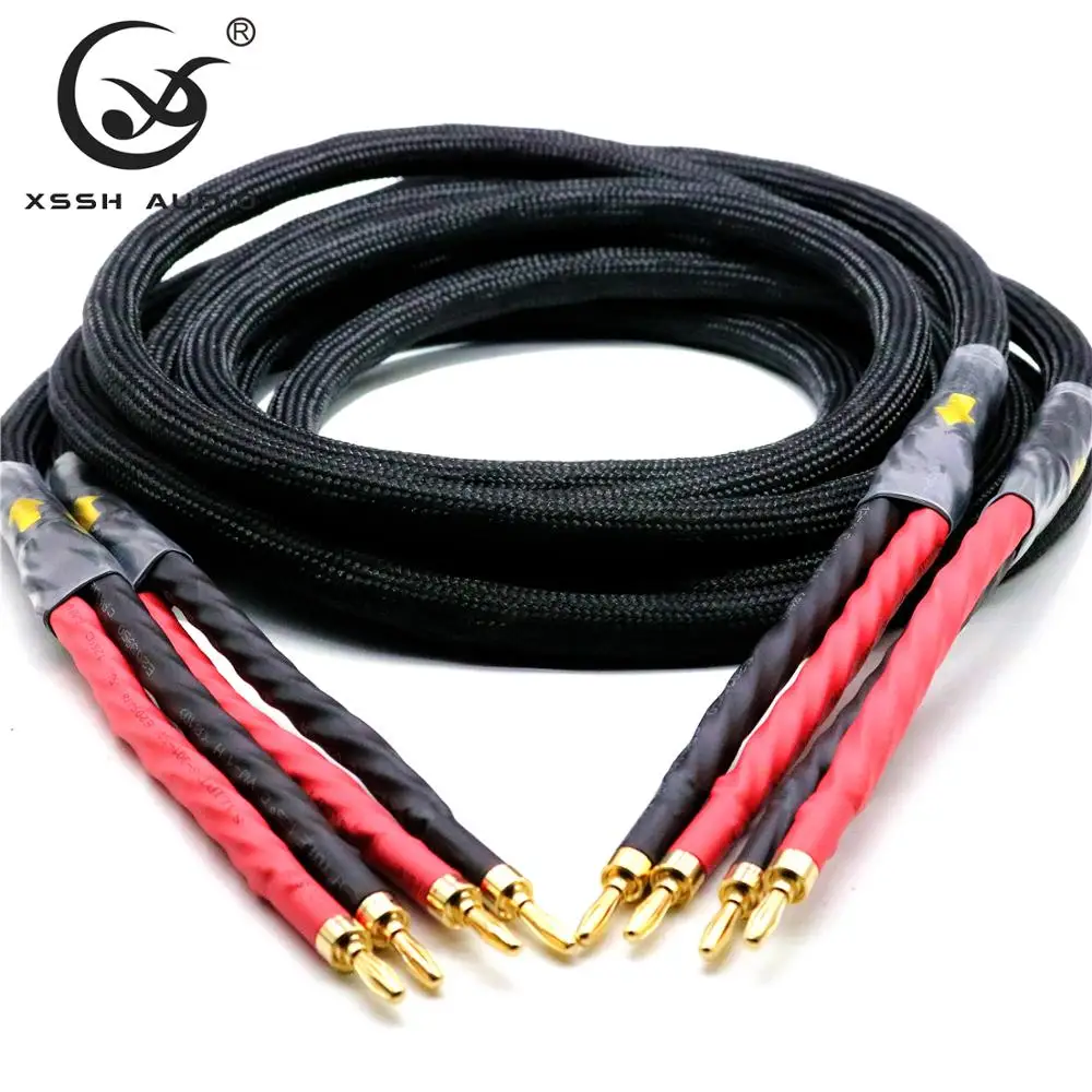 1 пара XSSH аудио Hi-end DIY HIFI позолоченные 4 вилки типа банан для вилок ядра OFC