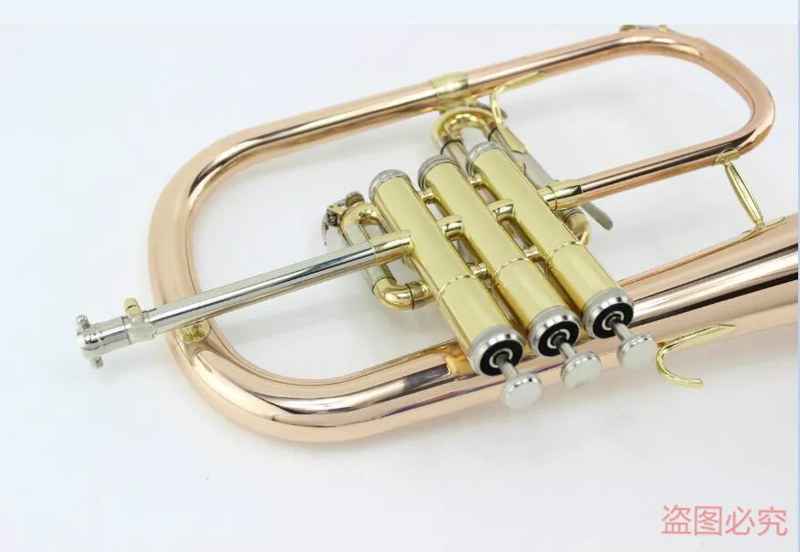 Bb флюгелхорн Золотой фосфор и медь с футляром мундштук Trumpets flugelhorn Музыкальные инструменты