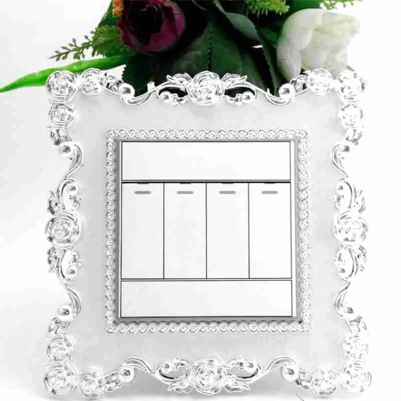 

1PC New Resin Single Light Switch Surround Socket Home Panel Decoration Home Plate Office Wall Finger Cover Hot Sticker S6A4