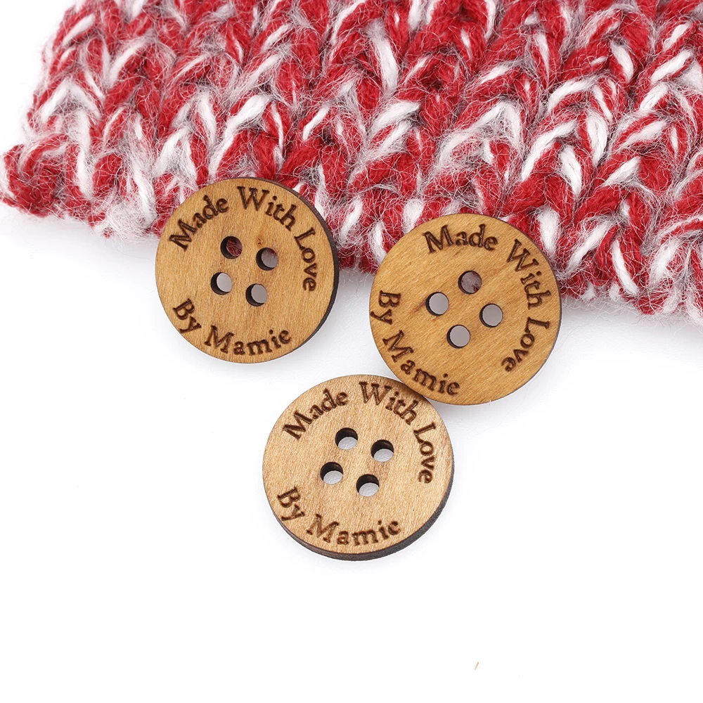 

Custom Wooden Buttons, Knitted and Crocheted items, Buttons ,Custom Design, Wooden, Personalized Name (MK1259)