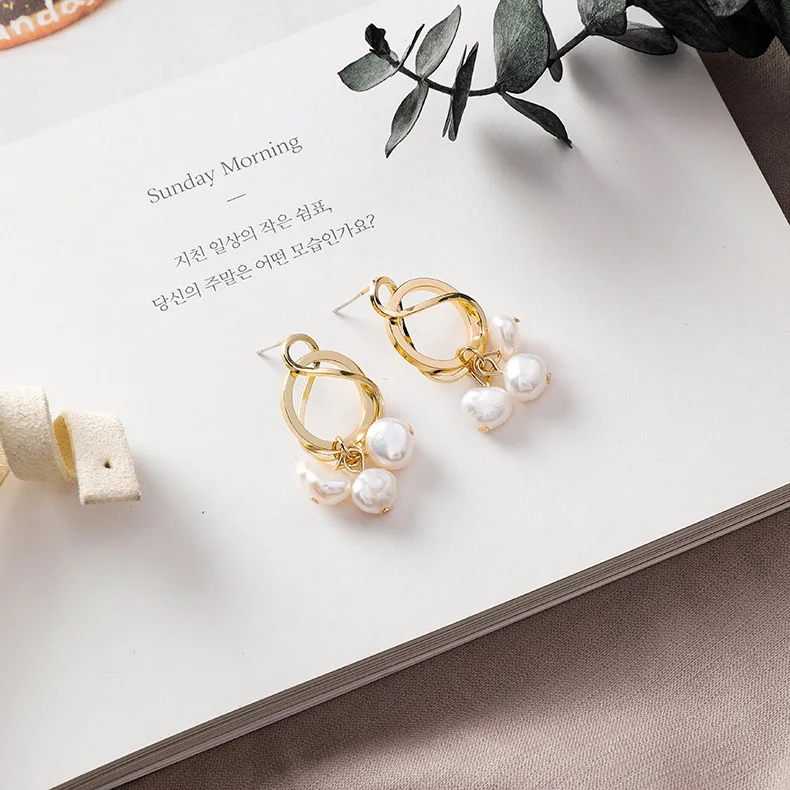 2019 модные украшения новый дизайн Необычные элегантные серьги с пресноводным