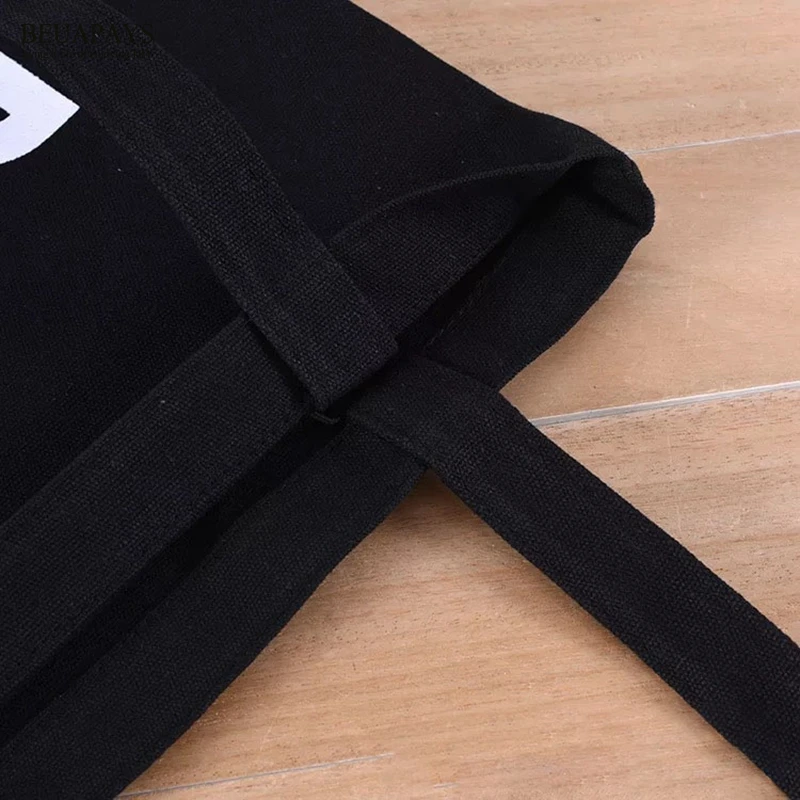 

5pcs Women Canvas Tote Bag Fashion Shoulder Bag Concise Letter Printing Shoulder Cloth Bags Ladies Duty Cotton Shopping Bags