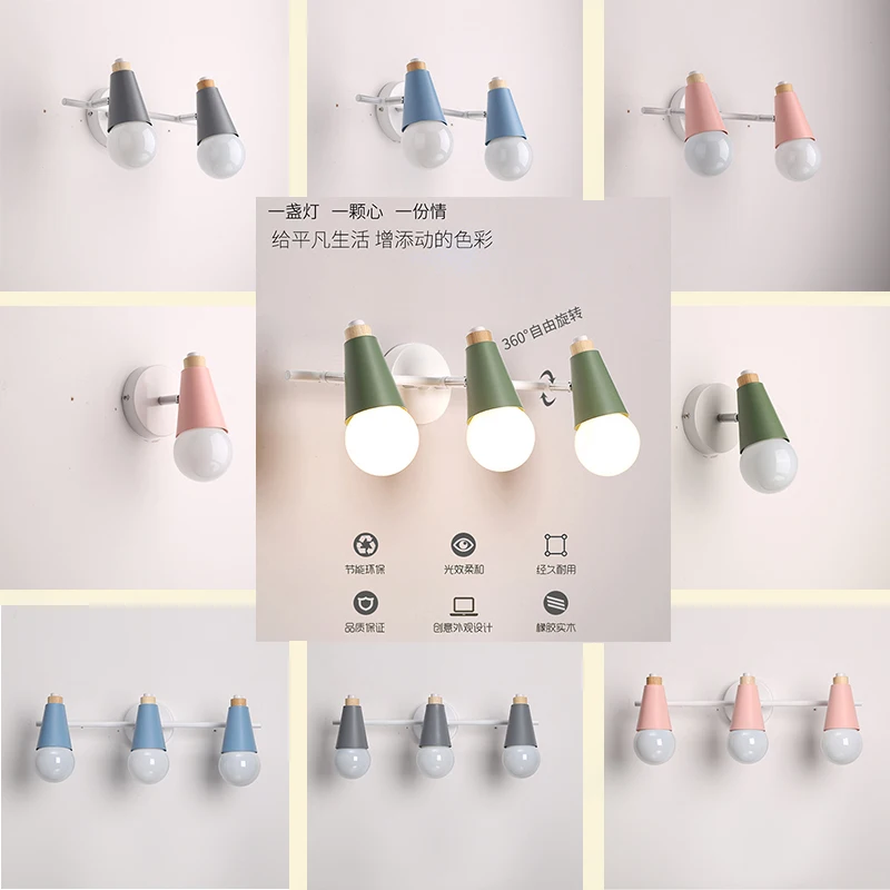 Nordic зеркало светодиодные лампы гардероб настенный светильник ванная комната