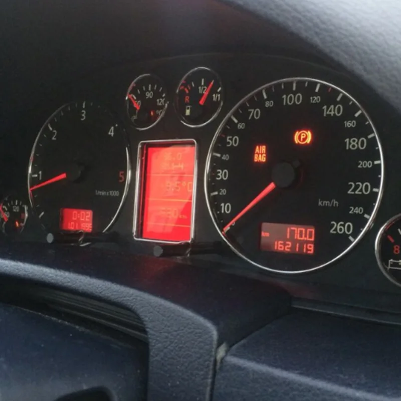 Хромовый спидометр кольцо для циферблата панель подходит A3 8L A4 8D B5 A6 4B C5|Комплекты