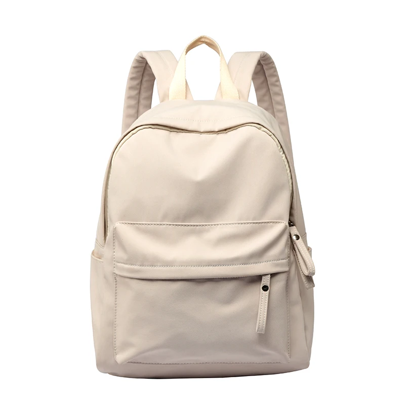 Однотонная школьная сумка для книг 2020, бежевый рюкзак для женщин, сумка для колледжа для девочек, карманные дорожные рюкзаки, Корейская сумк...