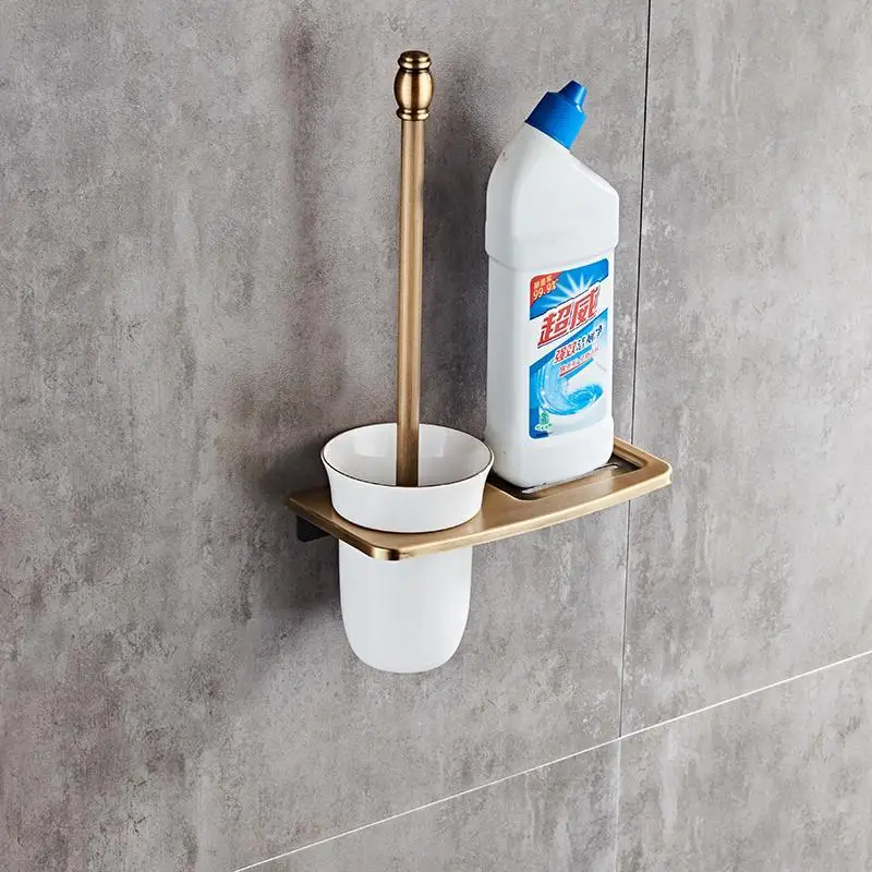 Антикварные/черные/белые держатели для туалетных ершиков с полками ванной