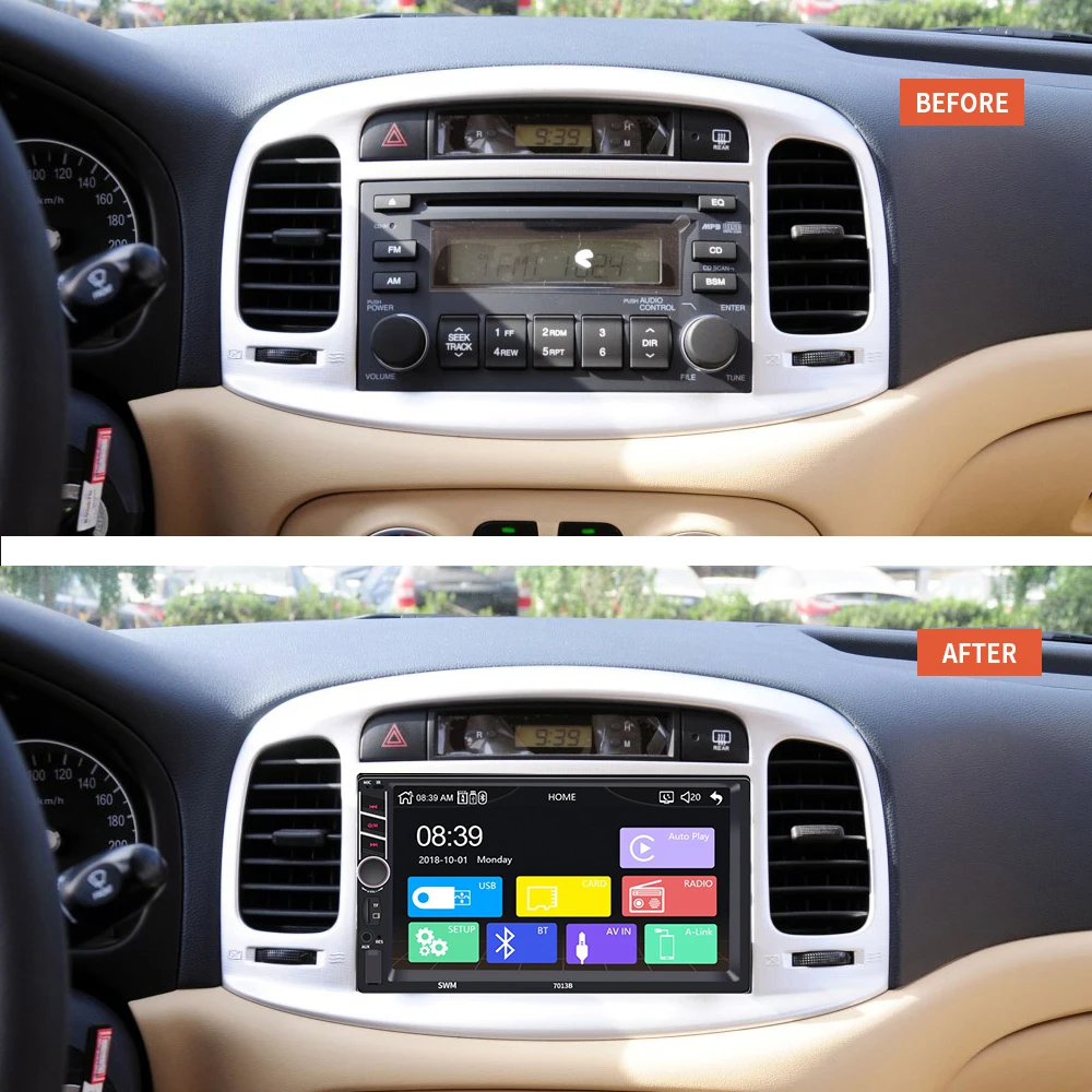Автомагнитола AMPrime 2 din 7 дюймовый плеер MP5 с сенсорным цифровым дисплеем Bluetooth