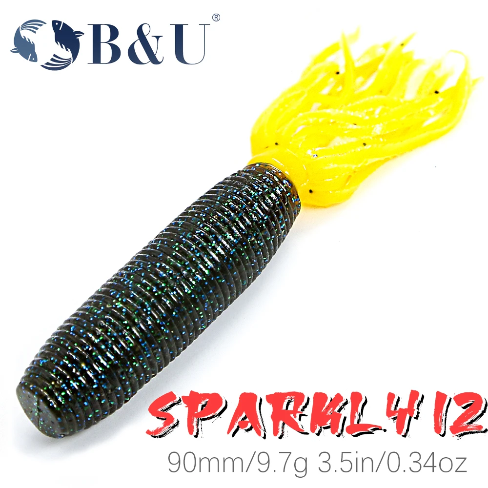 

B&U Sparkly 90mm 9.7g Fishing Lure Soft Lure Shad Silicone Baits Wobblers For Pike And Bass Swimbait Artificial leurre souple