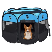portable foldable playpen exercise kennel dogs cats indoor outdoor removable mesh shade cover 8 panel mesh house with bag