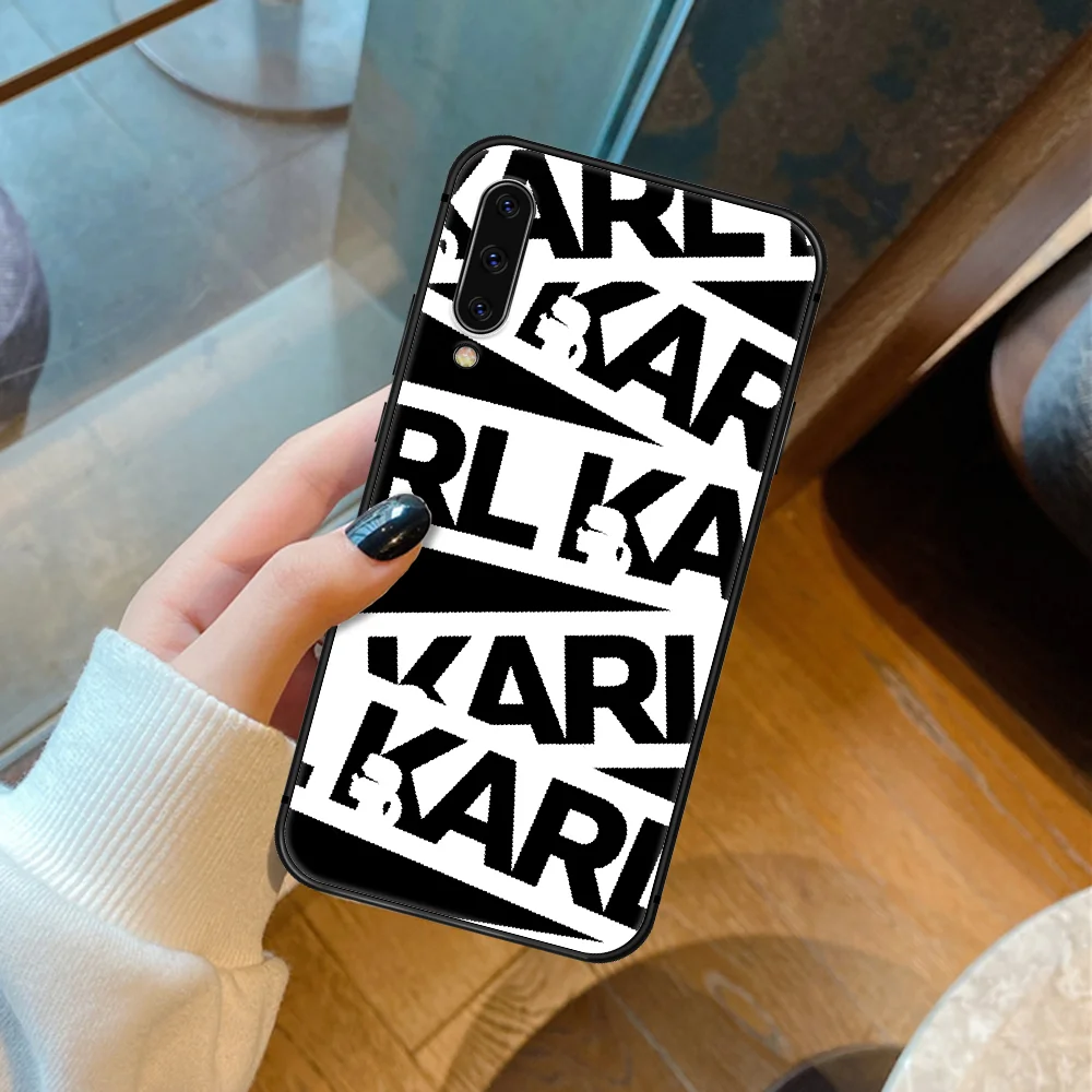 

K-Karls Famous Lagerfelds Cat Phone Case Cover For Samsung Galaxy A7 9 8 10 20 20e 21 S 30 30S 31 41 50 50S 51 70 71 91 black