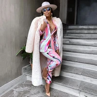 free shipping 2021 spring new geometric print womens suit blazerpants 2 two piece set casual party office autumn female