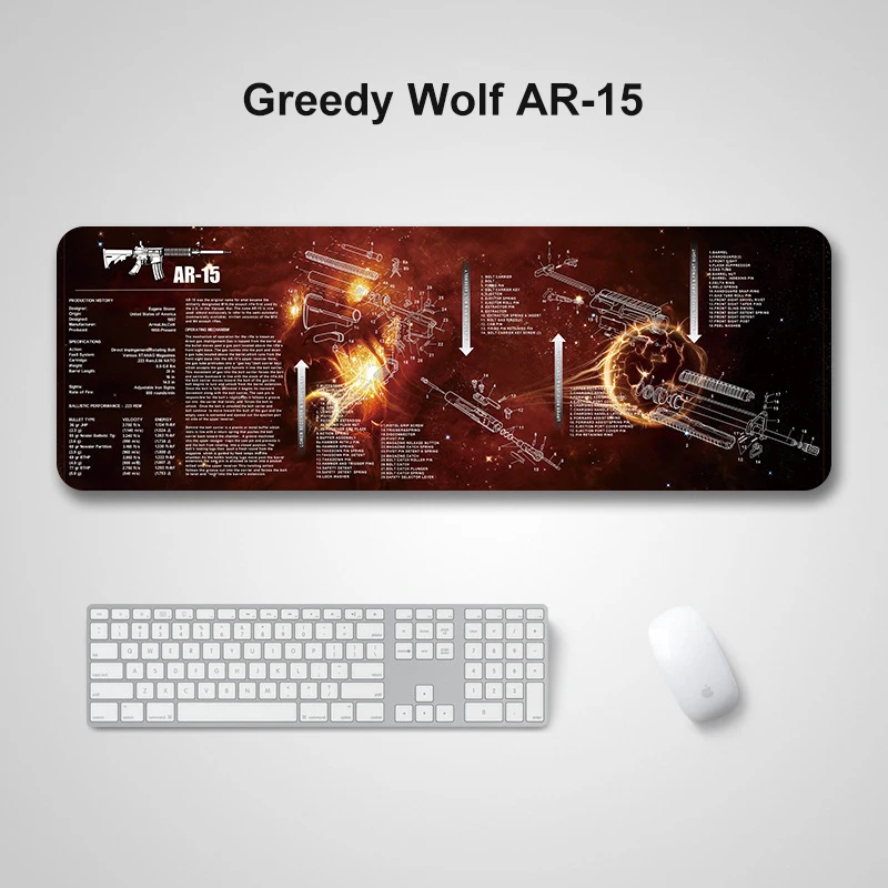 Gun Disassembled Mouse Locking Edge Large Natural Rubber Pad Waterproof Game Desk Mousepad Keyboard Mat For Warcraft Dota | Компьютеры и