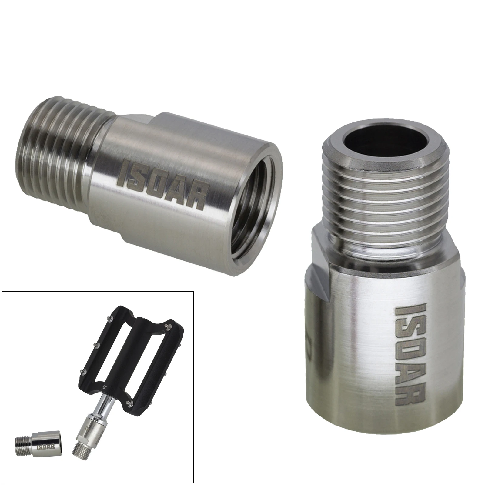 

2 шт. стальные удлинители педали велосипеда комплект адаптеров подходит для 9/16 в кривошипной резьбе 20 мм велосипедный удлинитель вала