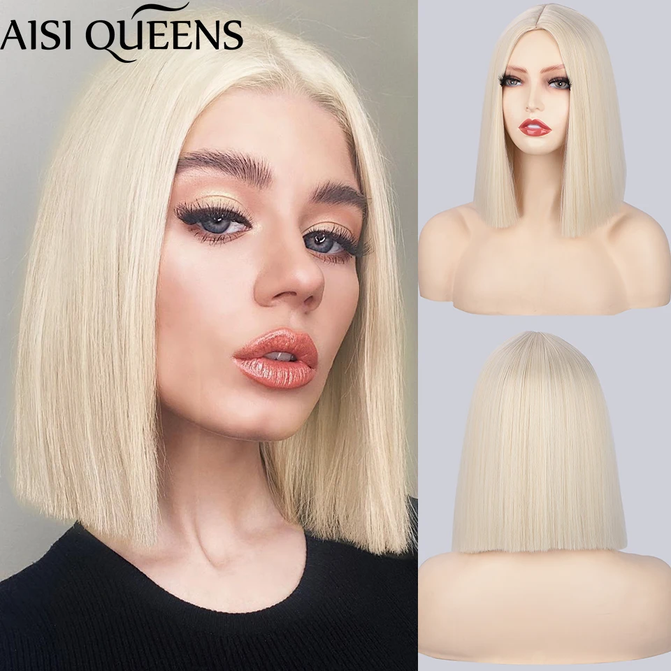 

AISI Queen короткие светлые Wgs для косплея синтетические парики для женщин коричневые Розовые Желтые Повседневные волосы натуральные средние ч...