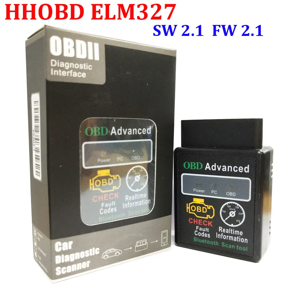 HHOBD ELM327 Горячая Распродажа ELM327 V1.5 OBD2 Диагностический интерфейс Wfi ELM327 Bluetooth ELM327 USB V2.1 Can-Bus сканер Поддержка OBD-II протоколов - Цвет: HHOBD ELM327