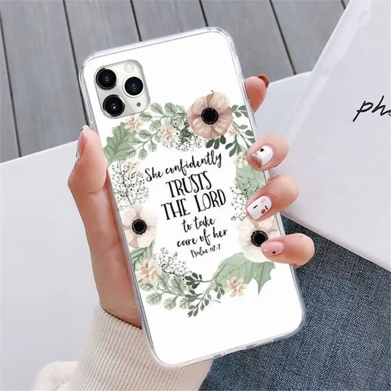 

bible Quotes Phone Case For iphone 12 5 5s 5c se 6 6s 7 8 plus x xs xr 11 pro max mini