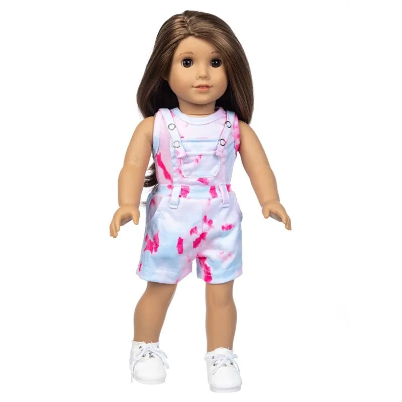 

2021 New Born New Baby Fit 18 inch 43cm Doll Clothes Accessories Rainbow Skirt Dress Suit For Baby Birthday Gift