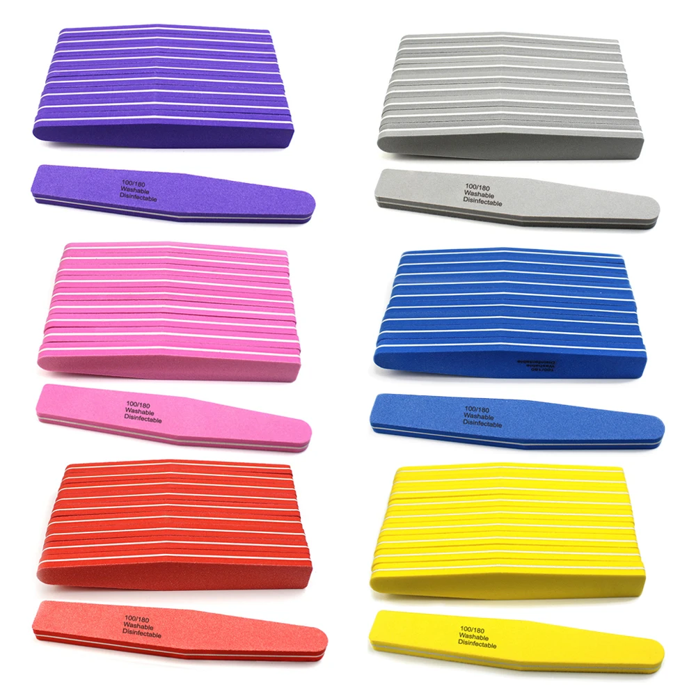 

Professional Double Side Nail File 100/180 Half Moon Sandpaper Nail Sanding Blocks Grinding Polishing Manicure Care Tools