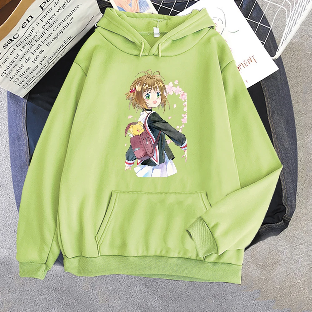 

Couple 2021 Girl Sweatshirt Regular Kawaii Hoodies Autumn Print Top Anime Clothes Draw String Pullover Spring Oversize Crewneck