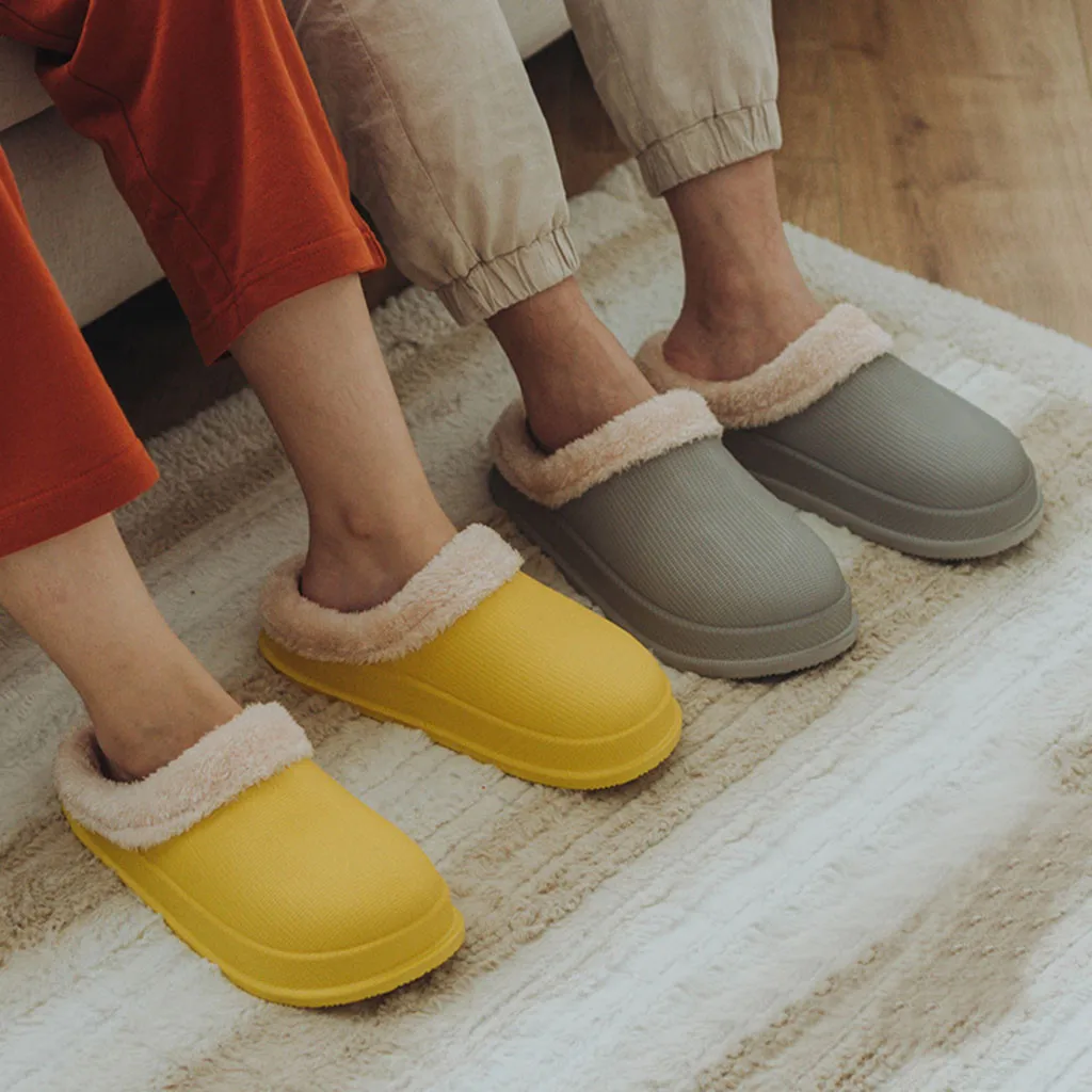 Теплые домашние Тапочки унисекс женская обувь Женская водонепроницаемая для