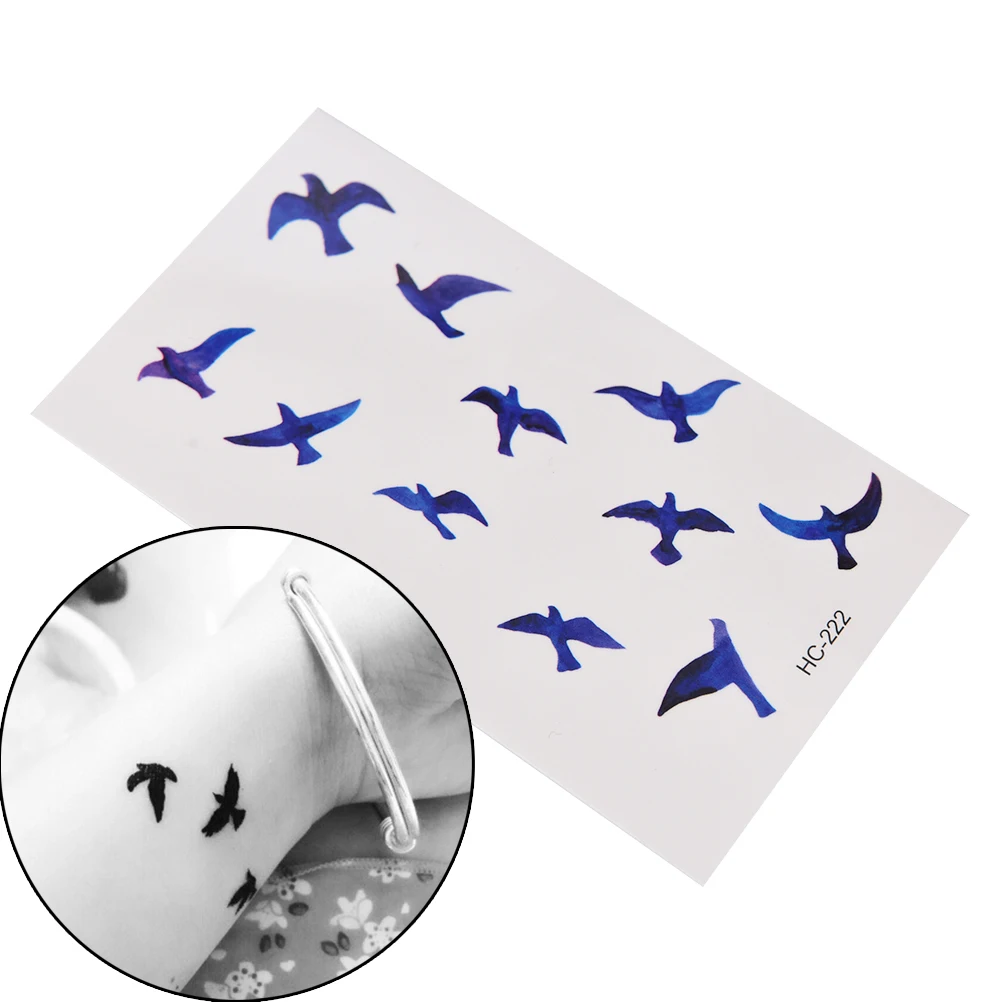 

1 лист дизайн птицы удаление поддельные татуировки стикер боди арт флэш водонепроницаемый временные татуировки наклейки для мужчин и женщи...