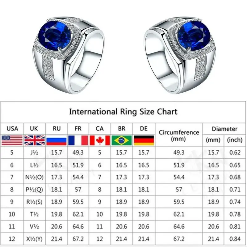Модные стразы Драгоценный Камень Обручальное кольцо для женщин Кристалл Сапфир