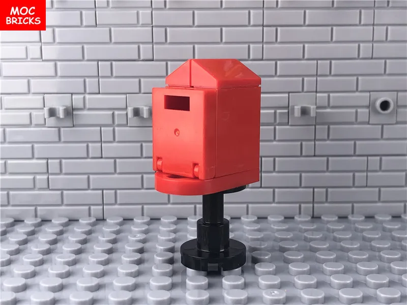 20 компл./лот кубики MOC DIY красный почтовый ящик модель фигурки Детские
