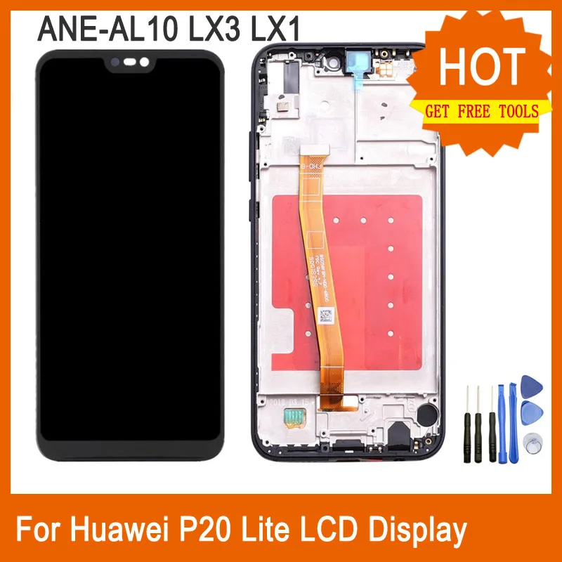 ЖК-дисплей для huawei P20 Lite ЖК-экран с рамкой кодирующий преобразователь сенсорного