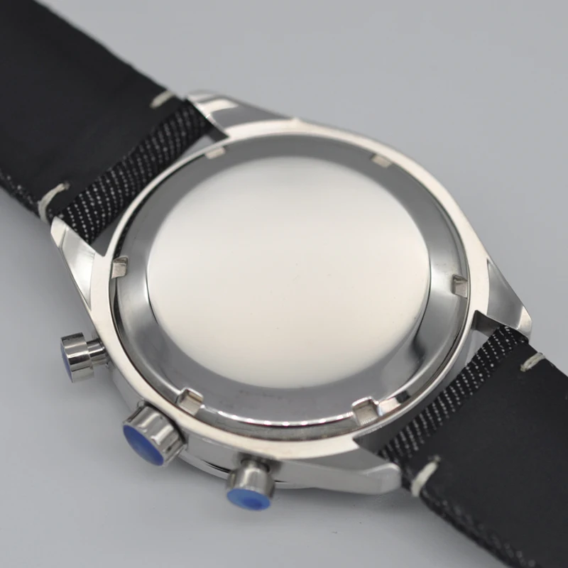 40MM Corgeut Luxury Mens Watch Sport Multifunction Chronograph Leather Strap Quartz Male Clock Black White Watches часы мужские |